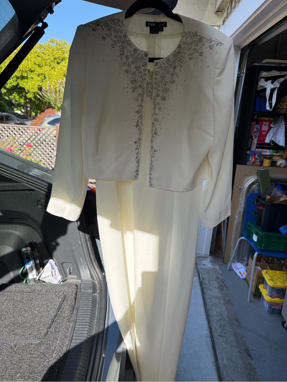 Rimini Cream Embellished Maxi Dress with Cropped Jacket (Mother of the Bride).